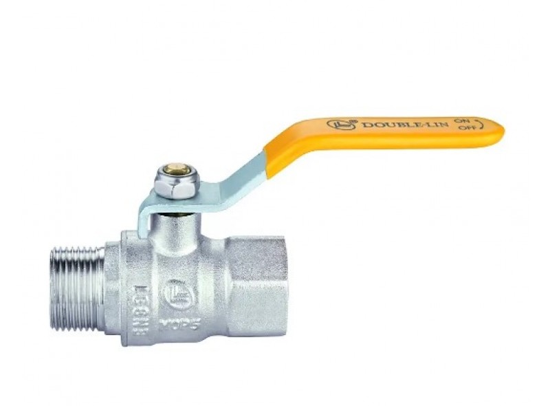 Кран латунный шаровый газовый 1/2" резьба В/Н ручка Double-lin (78-146) Кран латунный шаровый газовый 1/2" резьба В/Н ручка Double-lin (78-146)